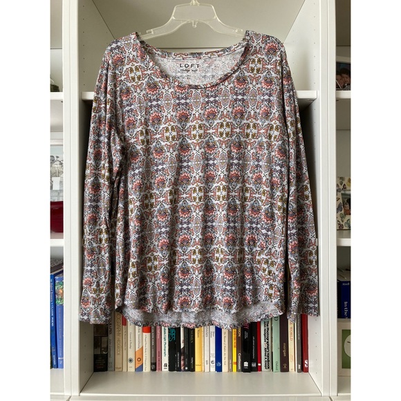 Ann Taylor LOFT vintage print tee, XL - Picture 1 of 5
